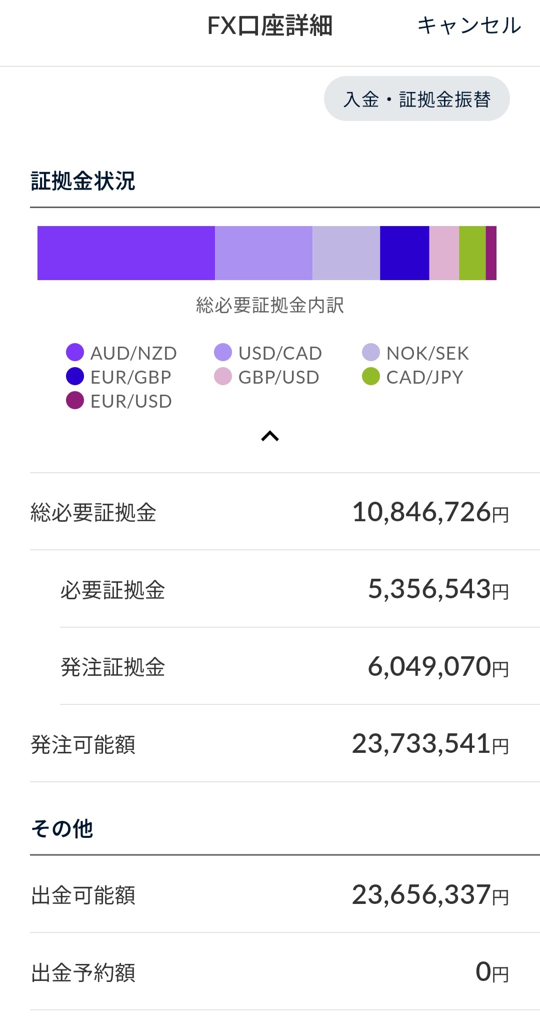 証拠金状況2025年4月