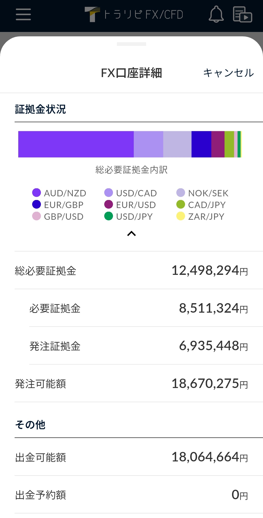 証拠金状況2026年1月